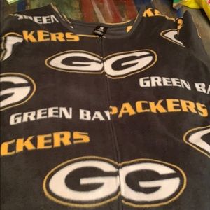 Women’s L Green Bay Packers fleece onesie pajamas